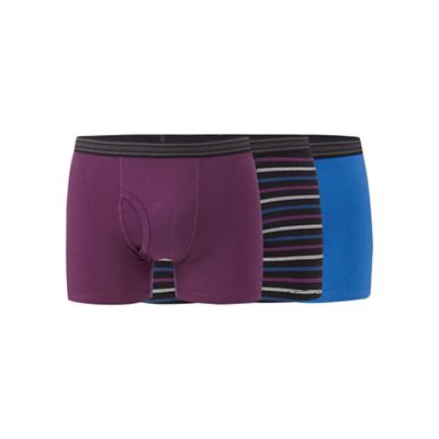 The Collection Pack of three black track stripe keyhole trunks